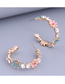 Fashion Gold Metal Diamond Daisy C Earrings