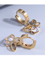 Fashion Gold Titanium Steel Inlaid Zirconium Hollow Butterfly Stud Earrings