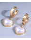 Fashion Gold Titanium Pearl Heart Earrings