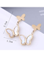 Fashion Gold Titanium Shell Butterfly Stud Earrings