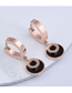 Fashion Rose Gold Titanium Round Number Earrings