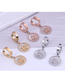 Fashion Gold Titanium Diamond Clover Earrings