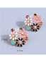 Fashion Flowers Alloy Diamond Flower Stud Earrings