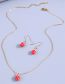 Fashion Gold Pure Copper Drop Oil Strawberry Earrings Necklace Set