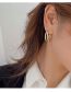 Fashion Gold Titanium Steel Smooth Double Layer Stud Earrings