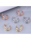 Fashion Gold Titanium Steel Smooth Double Layer Stud Earrings
