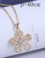 Fashion Gold Bronze Zirconium Petal Necklace