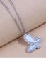 Fashion Silver Bronze Zirconium Butterfly Necklace