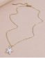 Fashion Gold Bronze Zirconium Starfish Necklace