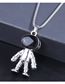 Fashion Silver Titanium Steel Astronaut Necklace
