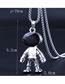 Fashion Silver Titanium Steel Astronaut Necklace