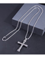 Fashion Silver Titanium Steel Geometric Cross Necklace