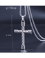Fashion Silver Titanium Steel Geometric Cross Necklace