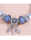 Fashion Silver Titanium Steel Geometric Feather Tassel Multi-element Bracelet