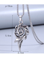 Fashion Silver Titanium Steel Geometric Flame Necklace