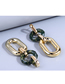 Fashion Gold Alloy Geometric Oval Drop Earrings