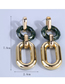 Fashion Gold Alloy Geometric Oval Drop Earrings