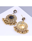 Fashion Gold Alloy Diamond Geometric Fringe Round Stud Earrings