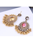 Fashion Gold Alloy Diamond Geometric Oval Stud Earrings