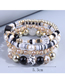 Fashion Black Alloy Terracotta Crystal Beaded Multi-layer Bracelet