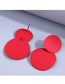 Fashion Rose Red Alloy Geometric Round Stud Earrings