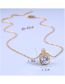 Fashion Gold Brass Set Square Zirconium Necklace