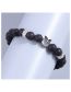 Fashion Black Volcanic Stone Beaded Owl Bracelet