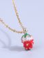 Fashion Gold Alloy Geometric Strawberry Necklace