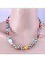 Fashion Color Resin Beaded Necklace And Earrings Set