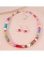 Fashion Color Pearl Crystal Beads Beaded Necklace Earrings Set