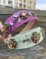 Fashion Light Purple Fabric Alloy Diamond-studded Water Drop Flower Headband
