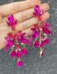 Fashion Red Alloy Diamond Water Drop Geometric Stud Earrings