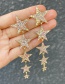Fashion Silver Alloy Diamond Pentagram Stud Earrings