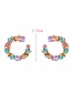 Fashion Color Alloy Diamond C Shape Geometric Stud Earrings