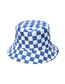 Fashion Grey Polyester Checkerboard Bucket Hat