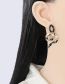 Fashion Black And White Alloy Diamond Drip Oil Snake Stud Earrings