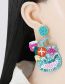 Fashion Blue Plastic Sequin Rice Bead Geometric Drink Cup Stud Earrings