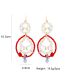 Fashion Red Plastic Rice Beads Pearl Beaded Braided Earrings