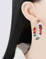 Fashion Color Resin Geometric Gravel Beaded C-hoop Earrings