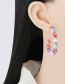 Fashion Color Resin Print Ball Beaded C-hoop Earrings