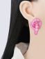 Fashion Pink Geometric Pearl Irregular Stud Earrings