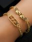 Fashion Love Smiley Copper Gold Plated Zirconium Heart Smiley Star Moon Bracelet