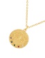 Fashion Gold Bronze Zircon Round Eye Pendant Necklace