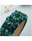 Fashion Green Fabric Geometric Diamond Wide-brimmed Headband