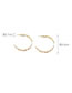 Fashion Gold Color Titanium Steel Geometric Chain C-hoop Earrings