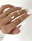 Fashion Gold Alloy Butterfly Cutout Geometric Ring Set