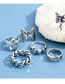 Fashion Silver Alloy Chain Dice Butterfly Flower Angel Ring Set
