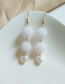 Fashion White-3 Alloy Pearl Long Tassel Drop Earrings