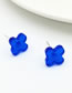 Fashion Blue Alloy Flower Stud Earrings