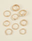 Fashion Gold Alloy Diamond Geometric Ring Set
